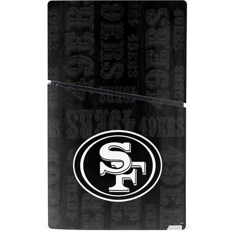 NFL San Franciso 49ers Black & White PS5 Slim Digital Edition Console Skin