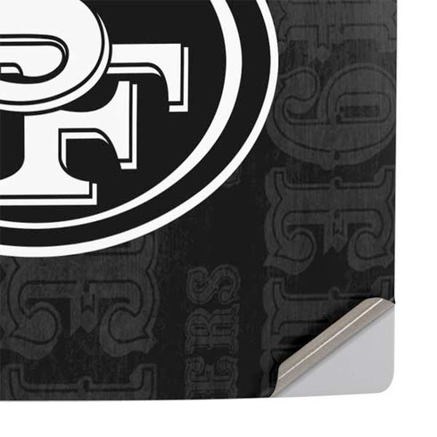 NFL San Franciso 49ers Black & White PS5 Slim Digital Edition Console Skin