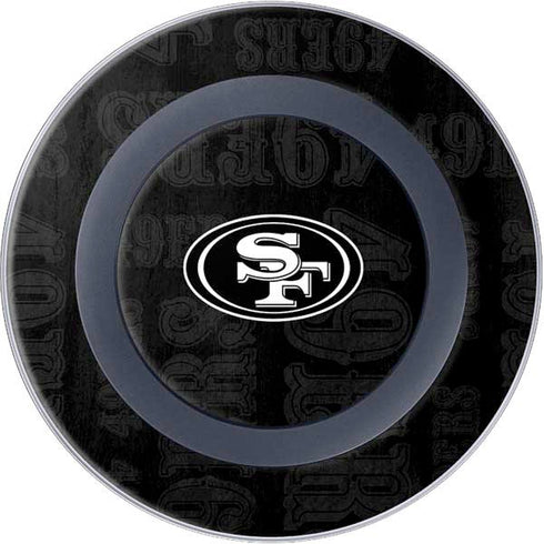 NFL San Franciso 49ers Black & White Wireless Charger Skin