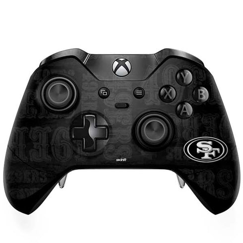 NFL San Franciso 49ers Black & White Xbox One Elite Controller Skin