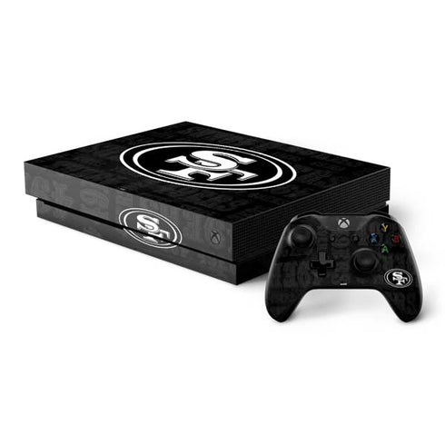 NFL San Franciso 49ers Black & White Xbox One X Bundle Skin