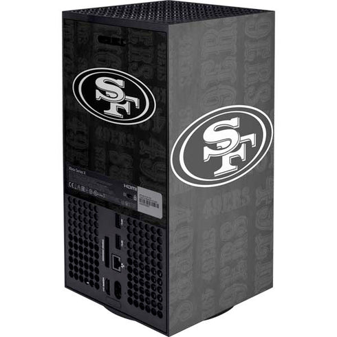 NFL San Franciso 49ers Black & White Xbox Series X Console Skin