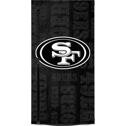NFL San Franciso 49ers Black & White Xbox Series X Console Skin