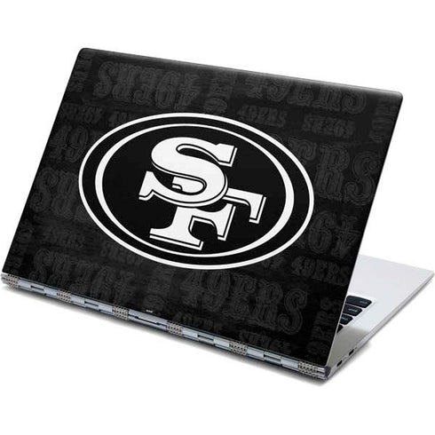 NFL San Franciso 49ers Black & White Yoga 910 2-in-1 14in Touch-Screen Skin
