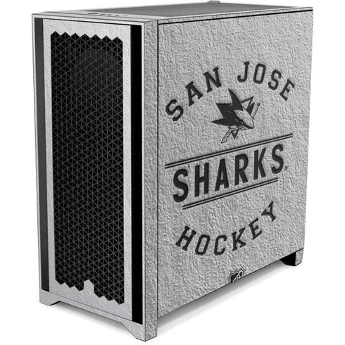 NHL San Jose Sharks Black Text Corsair 4000D Tempered Glass Mid-Tower ATX Case Skin