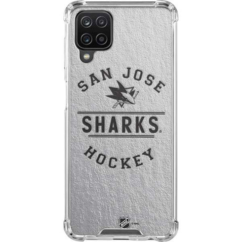 NHL San Jose Sharks Black Text Galaxy A12 Clear Case