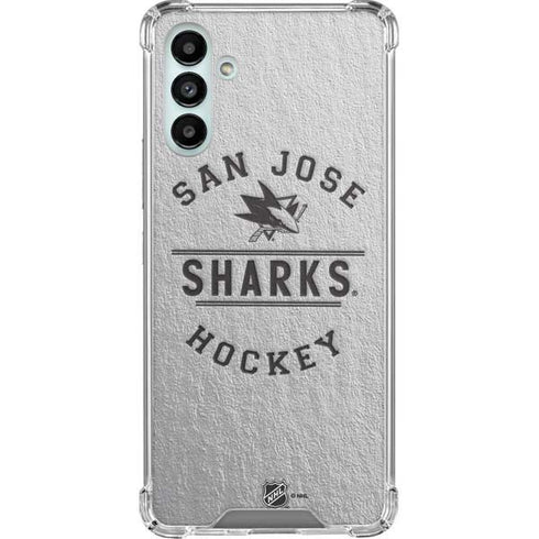 NHL San Jose Sharks Black Text Galaxy A13 5G Clear Case