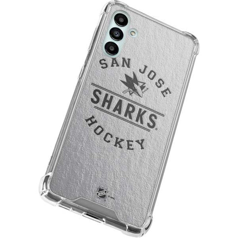 NHL San Jose Sharks Black Text Galaxy A13 5G Clear Case