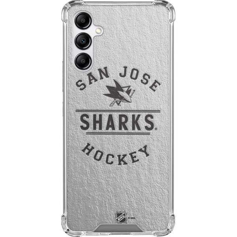 NHL San Jose Sharks Black Text Galaxy A14 5G Clear Case