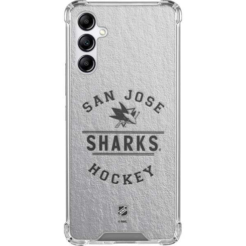 NHL San Jose Sharks Black Text Galaxy A15 5G Clear Case