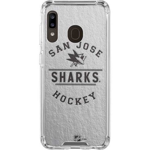 NHL San Jose Sharks Black Text Galaxy A30 Clear Case