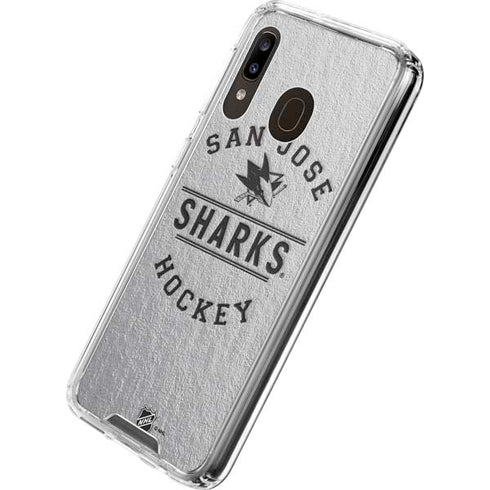 NHL San Jose Sharks Black Text Galaxy A30 Clear Case