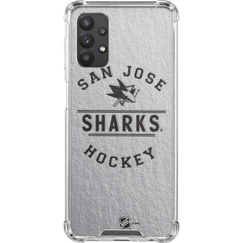 NHL San Jose Sharks Black Text Galaxy A32 5G Clear Case
