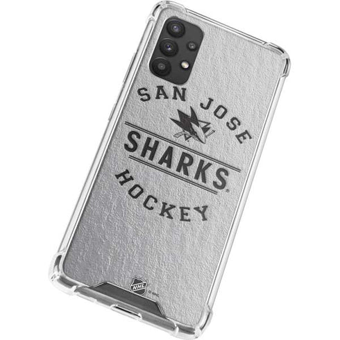 NHL San Jose Sharks Black Text Galaxy A32 5G Clear Case