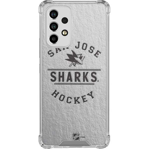 NHL San Jose Sharks Black Text Galaxy A53 5G Clear Case
