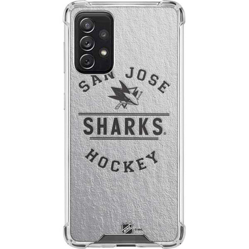 NHL San Jose Sharks Black Text Galaxy A72 5G Clear Case