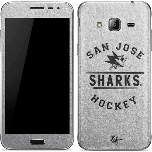 NHL San Jose Sharks Black Text Galaxy J3 Skin