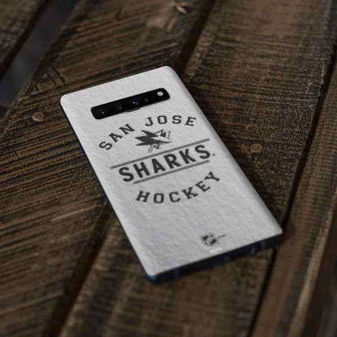 NHL San Jose Sharks Black Text Galaxy S10 Skin