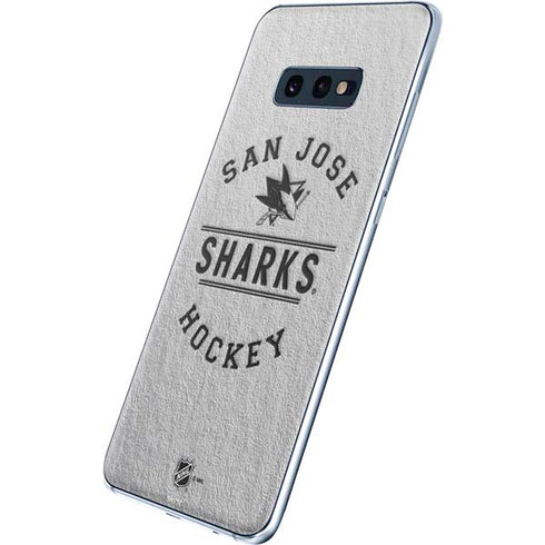 NHL San Jose Sharks Black Text Galaxy S10e Skin