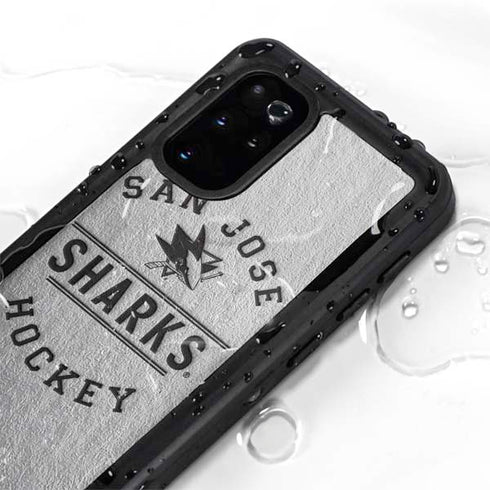 NHL San Jose Sharks Black Text Galaxy S20 Plus Waterproof Case