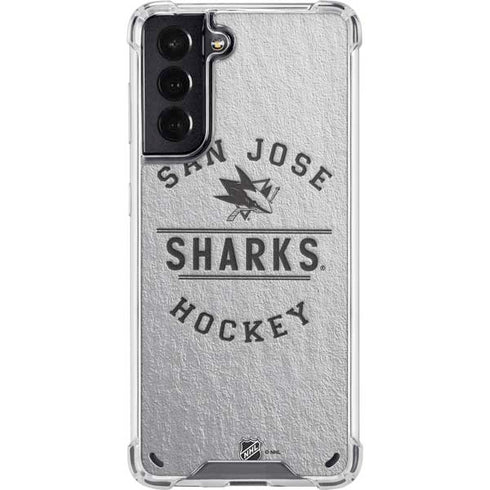 NHL San Jose Sharks Black Text Galaxy S21 5G Clear Case