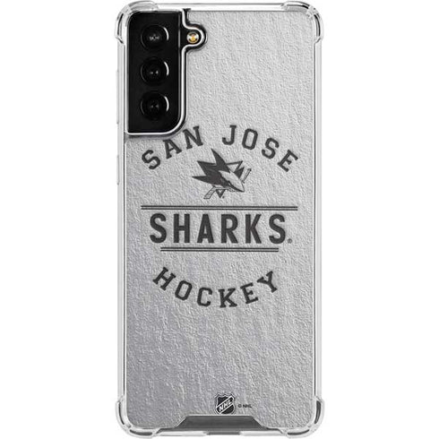 NHL San Jose Sharks Black Text Galaxy S21 FE Clear Case