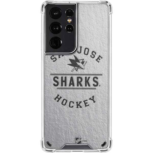 NHL San Jose Sharks Black Text Galaxy S21 Ultra 5G Clear Case