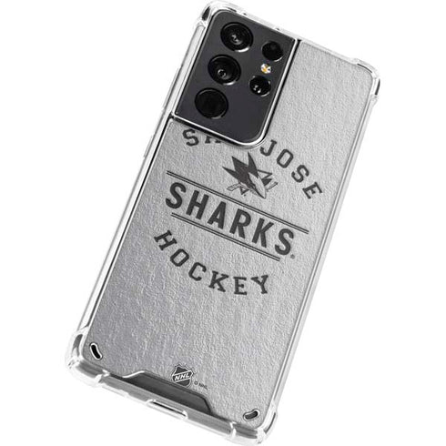NHL San Jose Sharks Black Text Galaxy S21 Ultra 5G Clear Case