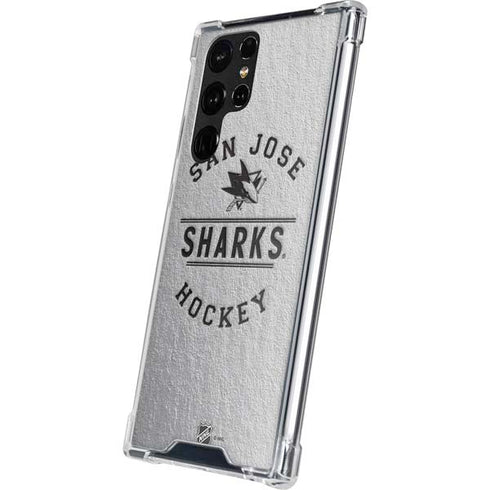 NHL San Jose Sharks Black Text Galaxy S22 Ultra Clear Case