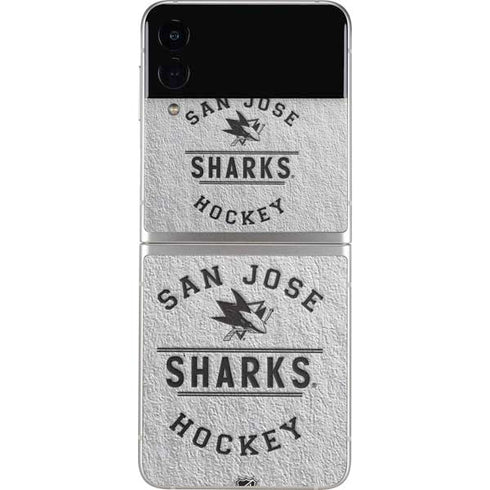 NHL San Jose Sharks Black Text Galaxy Z Flip3 5G Skin