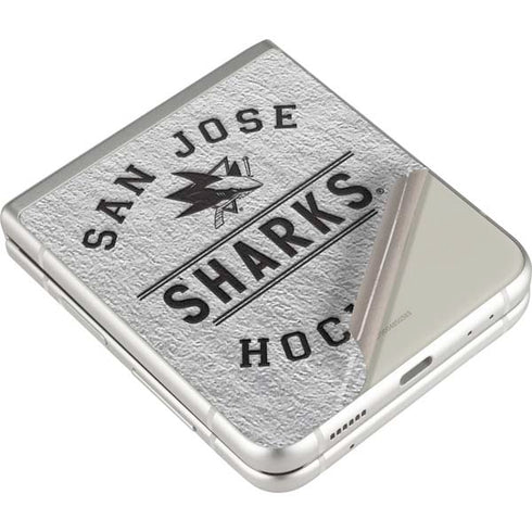 NHL San Jose Sharks Black Text Galaxy Z Flip3 5G Skin