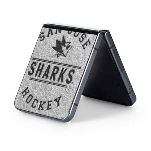 NHL San Jose Sharks Black Text Galaxy Z Flip5 5G Skin