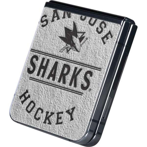 NHL San Jose Sharks Black Text Galaxy Z Flip5 5G Skin