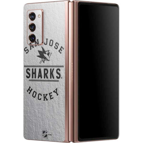 NHL San Jose Sharks Black Text Galaxy Z Fold2 5G Skin
