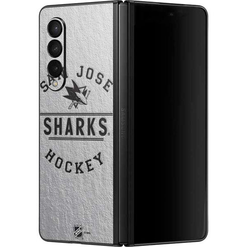 NHL San Jose Sharks Black Text Galaxy Z Fold3 5G Skin