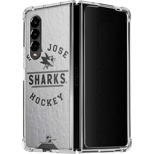 NHL San Jose Sharks Black Text Galaxy Z Fold4 5G Clear Case