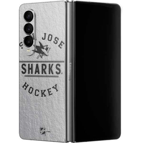 NHL San Jose Sharks Black Text Galaxy Z Fold4 5G Skin