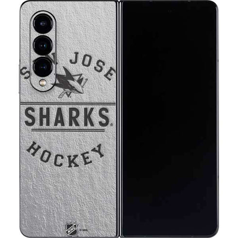 NHL San Jose Sharks Black Text Galaxy Z Fold4 5G Skin