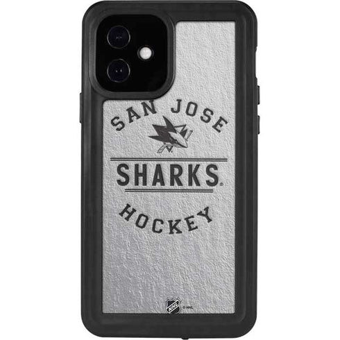 NHL San Jose Sharks Black Text iPhone 12 Waterproof Case