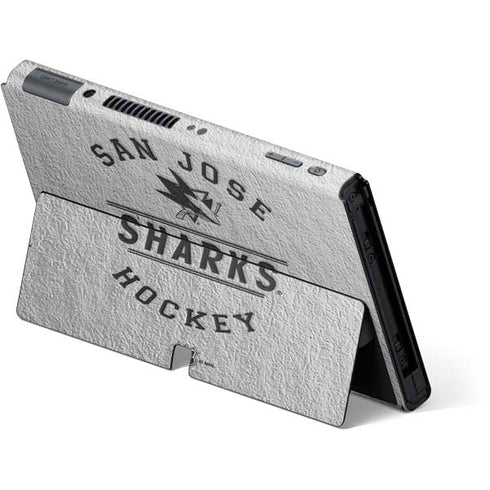 NHL San Jose Sharks Black Text Nintendo Switch OLED (2021) Skin