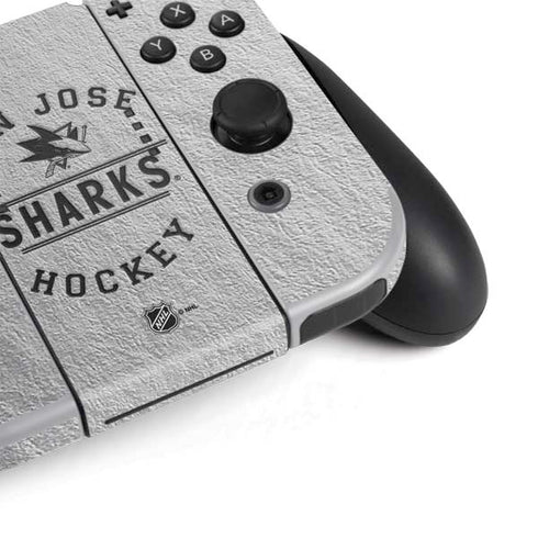 NHL San Jose Sharks Black Text Nintendo Switch OLED (2021) Skin
