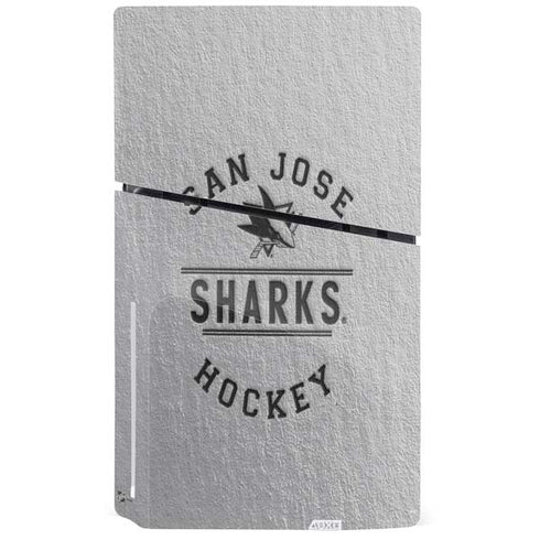 NHL San Jose Sharks Black Text PS5 Slim Disk Console Skin