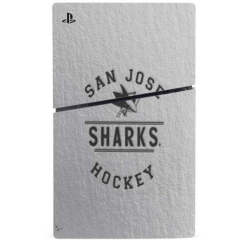 NHL San Jose Sharks Black Text PS5 Slim Digital Edition Bundle Skin
