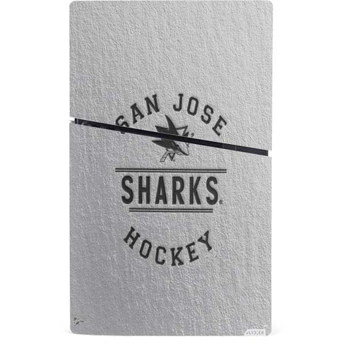 NHL San Jose Sharks Black Text PS5 Slim Digital Edition Bundle Skin