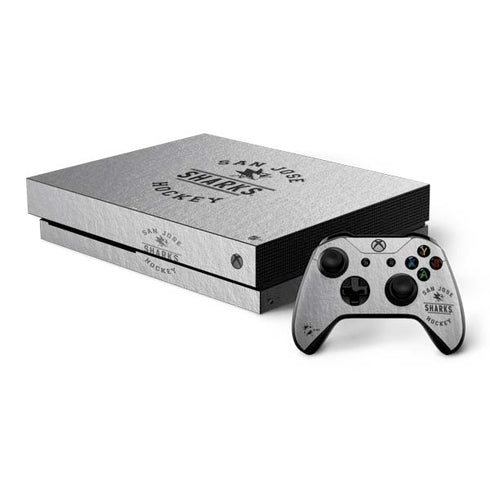 NHL San Jose Sharks Black Text Xbox One X Bundle Skin