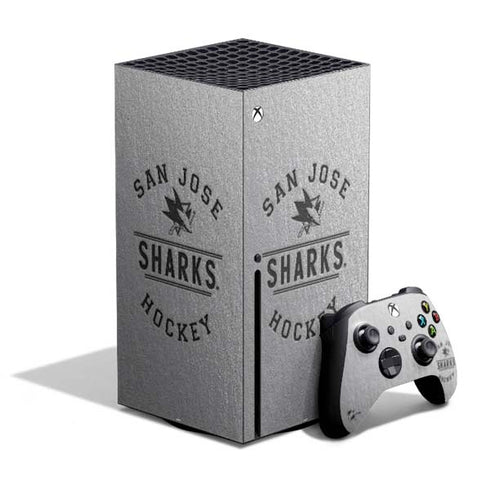 NHL San Jose Sharks Black Text Xbox Series X Bundle Skin
