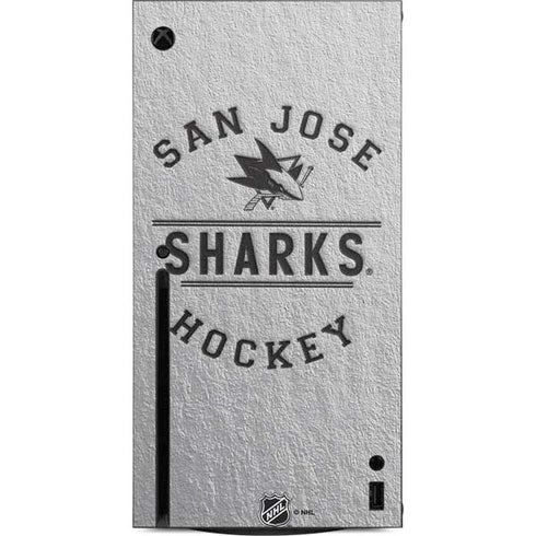NHL San Jose Sharks Black Text Xbox Series X Console Skin