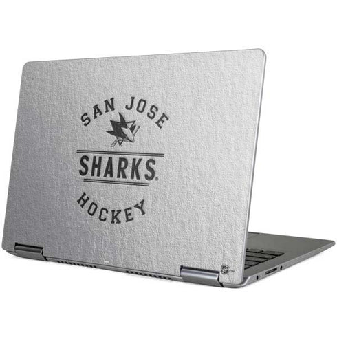 NHL San Jose Sharks Black Text Yoga 710 14in Skin