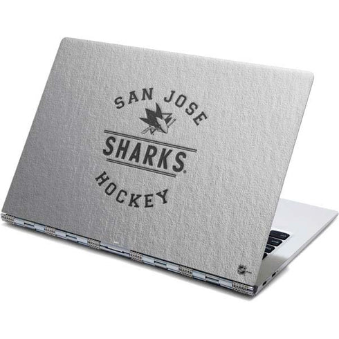 NHL San Jose Sharks Black Text Yoga 910 2-in-1 14in Touch-Screen Skin