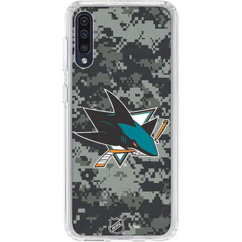 NHL San Jose Sharks Camo Galaxy A50 Clear Case